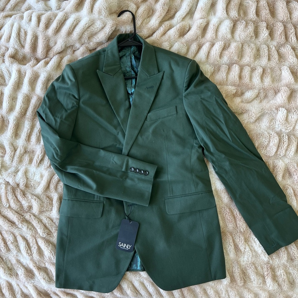 Forest Green Sport Coat with Notched Lapels